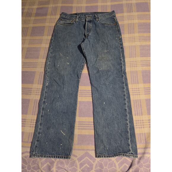 Vintage 90s Levis 501 Jeans Mens 33 x 29 Blue Original Fit Button Fly Faded Y2k - Picture 1 of 16